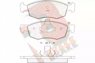R BRAKE rb1508 -  Комплект тормозных колодок, дисковый тормоз